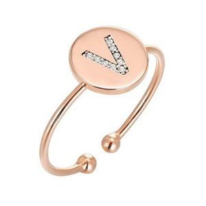 14K Gold Plated Initial Ring Stackable Rings for Women | Fashion Rings